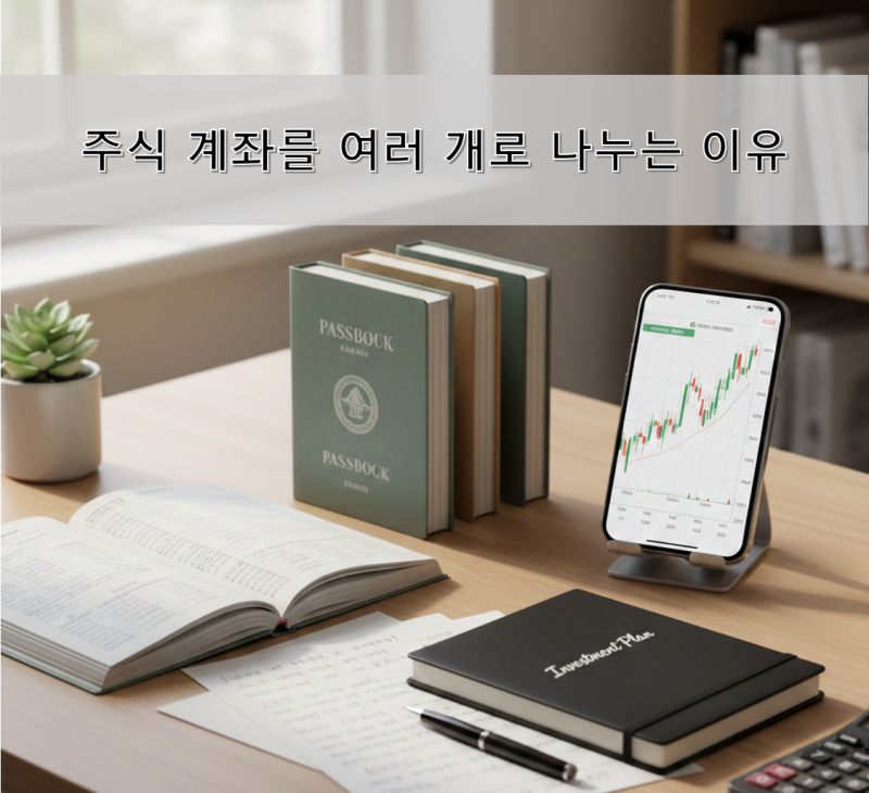 주식 계좌를 여러 개로 나누는 이유를 설명하는 투자 구조 이미지